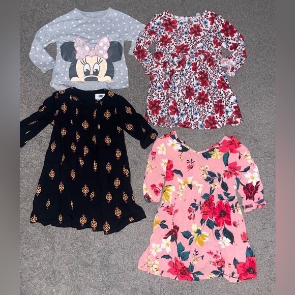 Disney Other - Toddler Girls 2T Winter Clothing Lot - 4 Pieces (3 Dresses & Minnie Mouse Top)